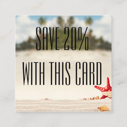 夏のビーチのイベントのパーティーの名刺 スクエア名刺 (裏面)