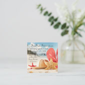 夏のビーチのイベントのパーティーの名刺 スクエア名刺 (スタンド正面)