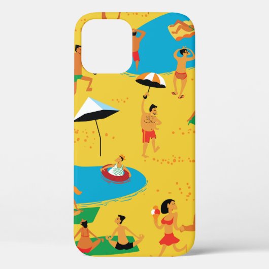 夏のビーチの人々はシームレスなパターンです。熱帯バック Case-Mate iPhoneケース (裏面)