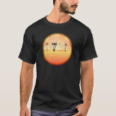 夏のビーチの場:ベクトルスケッチ Tシャツ (正面)