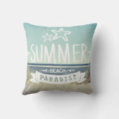 夏のビーチの楽園 クッション (裏面)