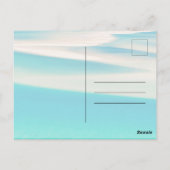 夏のビーチの海の景色 青い感謝 ポストカード (裏面)