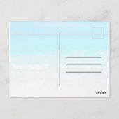 夏のビーチの海の風景 白 青 サンキュー ポストカード (裏面)