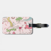 夏のビーチの漫画はの縞で飾ります ラゲッジタグ (裏面横)