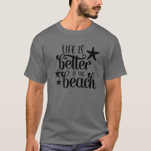 夏のビーチの熱帯地方で生活が良い Tシャツ