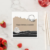 夏のビーチの誕生日パーティー スタンダードカクテルナプキン (インサイチュ)