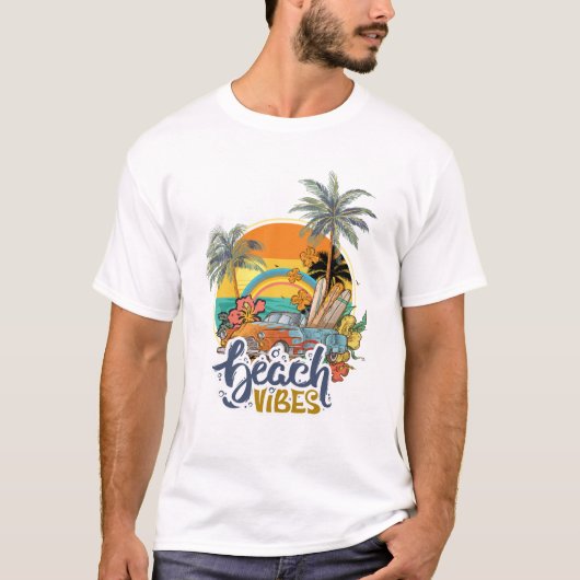 夏のビーチの雰囲気 Tシャツ (正面)