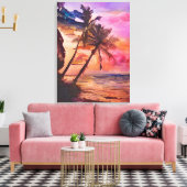 夏のビーチはがき3/3 キャンバスプリント (インサイチュ (リビング))