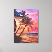 夏のビーチはがき3/3 キャンバスプリント (正面)