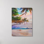 夏のビーチはがき – 1/3 キャンバスプリント (正面)