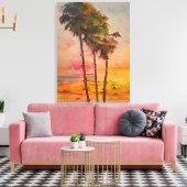 夏のビーチはがき – 2/3 キャンバスプリント (インサイチュ (リビング))