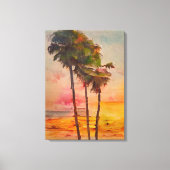 夏のビーチはがき – 2/3 キャンバスプリント (正面)