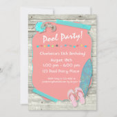 夏のビーチをテーマにしたパーティー 招待状 (正面)