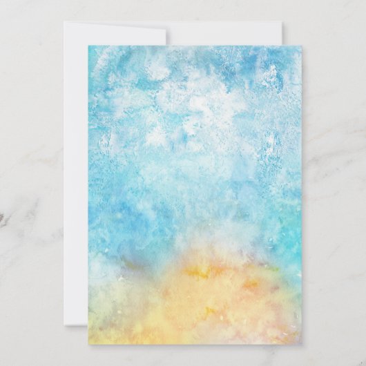 夏のビーチをテーマにした誕生日パーティーの招待状 招待状 (裏面)