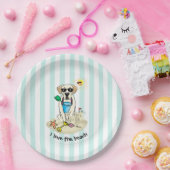 夏のビーチイエローラブラドールレトリバー – かわいい犬 ペーパープレート (パーティー)