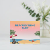 夏のビーチイベント グローポストカード ポストカード (スタンド正面)