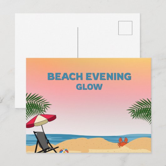 夏のビーチイベント グローポストカード ポストカード (正面/裏面)