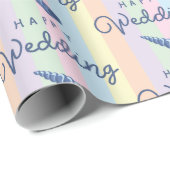 夏のビーチウェディングオーシャン シェル レインボーストライプ ラッピングペーパー (ロールコーナー)