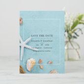 夏のビーチウェディング 保存日付のお知らせ セーブザデート (スタンド正面)