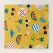 夏のビーチカラフル：シームレスなパターン ジグソーパズル (横)