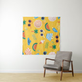 夏のビーチカラフル：シームレスなパターン タペストリー (インサイチュ(横))