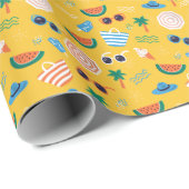 夏のビーチカラフル：シームレスなパターン ラッピングペーパー (ロールコーナー)