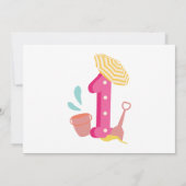 夏のビーチガールズ1stバースデーフォト 招待状 (裏面)