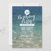 夏のビーチクリーンサンド&海30th誕生日パーティー 招待状 (正面)