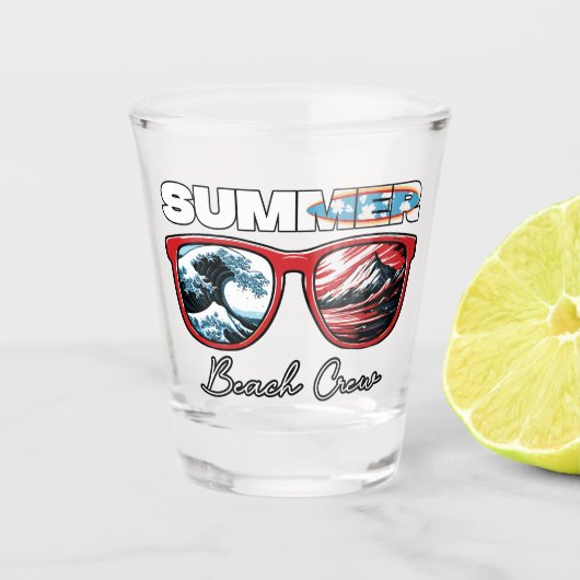 夏のビーチクルー – Summer Vibes ショットグラス (正面)