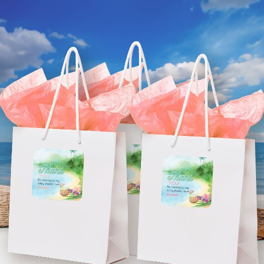 夏のビーチサングラスとモックテール スクエアシール