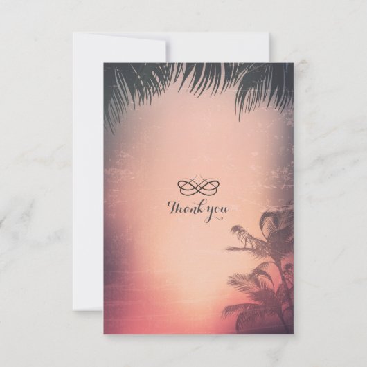 夏のビーチサンセット&ストリングライトRSVP返信カード 出欠カード (裏面)