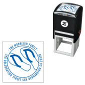 夏のビーチサンダルラウンドファミリーネーム差出人住所 セルフインキングスタンプ (インサイチュ)