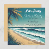 夏のビーチサーフ誕生日 シーズンカード (正面/裏面)