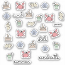 夏のビーチシェルカニサンドキャッスルペールワード