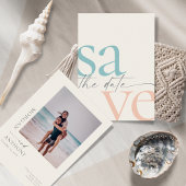 夏のビーチシンプル写真の日付の保存 セーブザデート