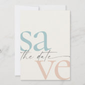 夏のビーチシンプル写真の日付の保存 セーブザデート (正面)