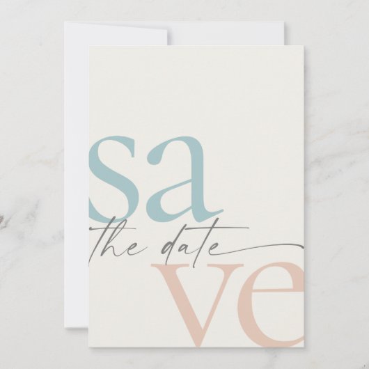 夏のビーチシンプル写真の日付の保存 セーブザデート (正面)