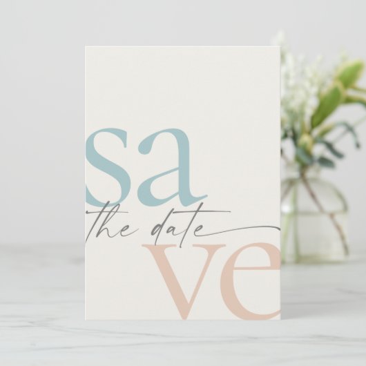 夏のビーチシンプル写真の日付の保存 セーブザデート (スタンド正面)