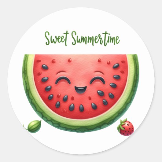 夏のビーチシール ラウンドシール (正面)