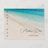 夏のビーチシーンブルーサンキュー ポストカード (正面)