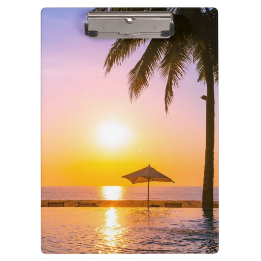 夏のビーチシーン クリップボード (正面)