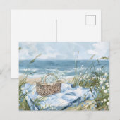 夏のビーチシーン 海岸アート ポストカード (正面/裏面)