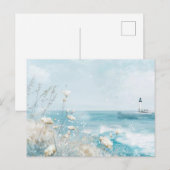 夏のビーチシーン 海岸アート ポストカード (正面/裏面)
