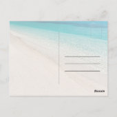 夏のビーチシーン 青い感謝 ポストカード (裏面)