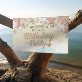 夏のビーチスターフィッシュ誕生日パーティードコーウェルカム 横断幕