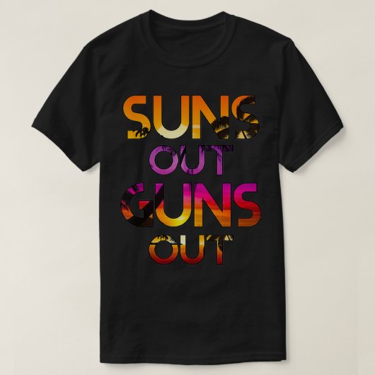 夏のビーチタンクおもしろいが銃を突き出す Tシャツ (デザイン正面)