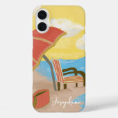 夏のビーチチェアのイラスト Case-Mate iPhoneケース (裏面)