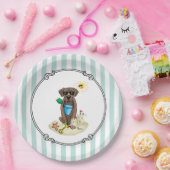 夏のビーチチョコレートラボドッグラブラドールレトリバー ペーパープレート (パーティー)