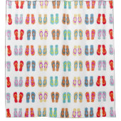 夏のビーチテーマサンダルパターンビーチサンダル シャワーカーテン (正面)