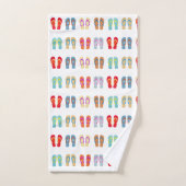 夏のビーチテーマサンダルパターンビーチサンダル バスタオルセット (ハンドタオル)